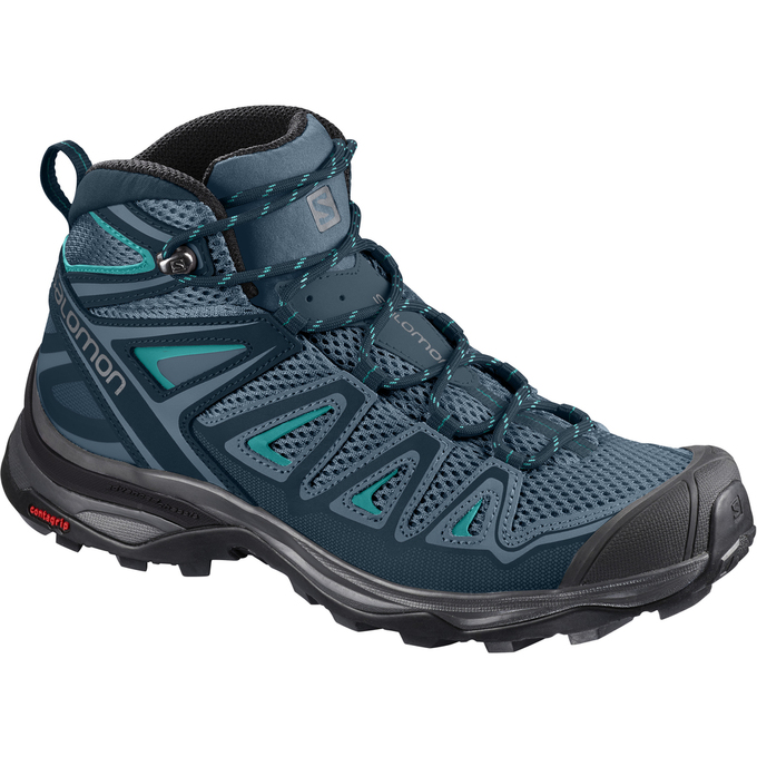 Chaussures De Randonnée Salomon Femme Bleu Marine / Noir - Salomon X ULTRA MID 3 AERO W - France (95